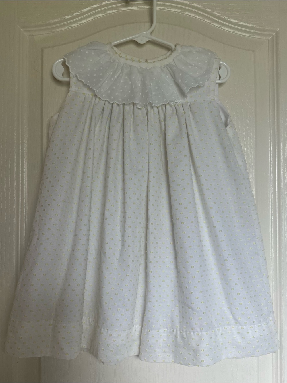 Anvy Kids White Yellow Swiss Dot Dress 2T